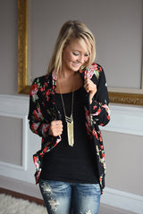 Floral Print Long Sleeve Cardigan