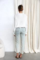 White Delicate Crochet Knit Sweater