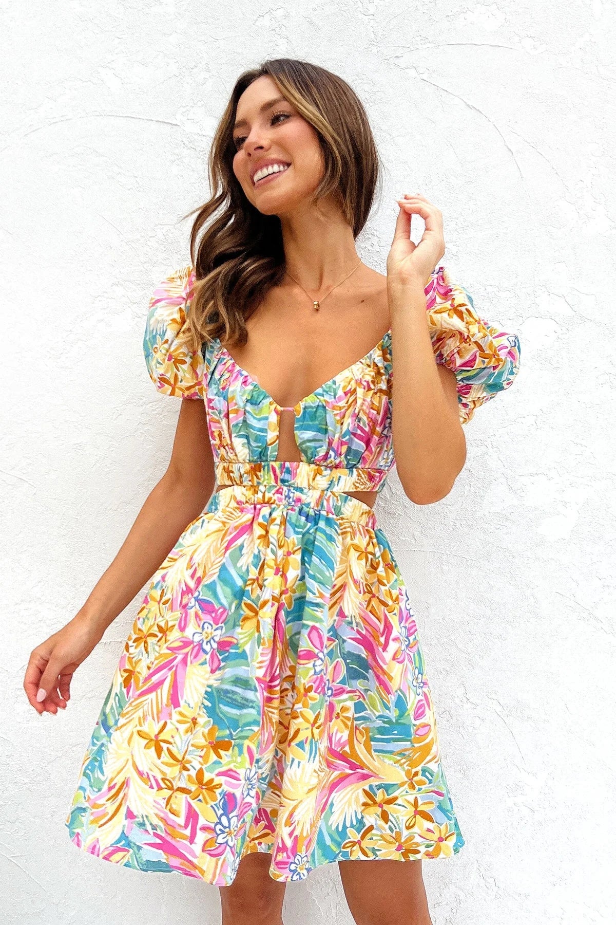 Multicolor Floral Mini Dress