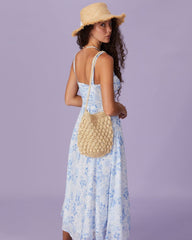 2024ss sexy halter print beach dress