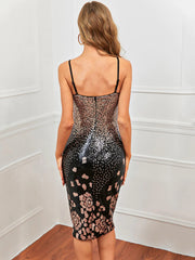SEXY BACKLESS SUSPENDER RETRO SEQUINED DRESS