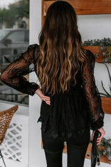 Crazy About You Lace Long Sleeve Top - 2 Colors