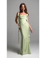 2024ss sexy flanged floor-length irregular dress