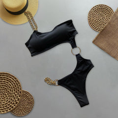 Sexy Modekette trägerloser Einteiler-Bikini 