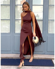 2024ss sexy halter  with sloping shoulders dress