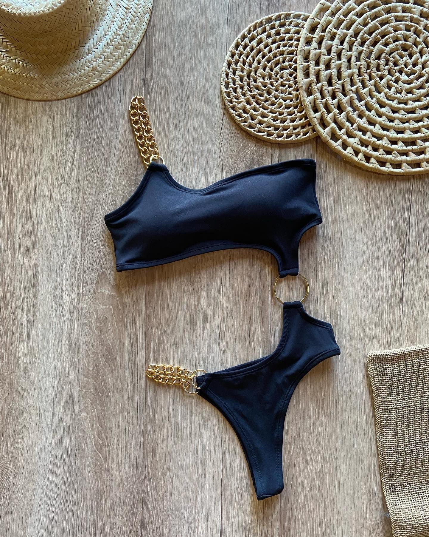 Sexy Modekette trägerloser Einteiler-Bikini 