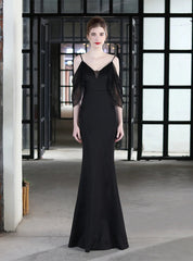 SLIM FISHTAIL LONG SLING DRESS