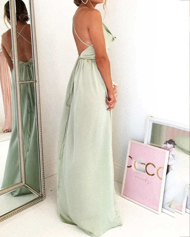 Sexy Slit Tie Dress