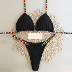Sexy gestreifter Sling-Bikini 