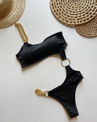 Sexy Modekette trägerloser Einteiler-Bikini 