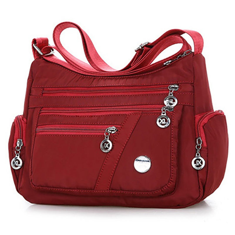Damen Schulter-Umhängetasche Oxford wasserdichte Handtasche mit Reißverschluss