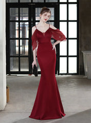 SLIM FISHTAIL LONG SLING DRESS