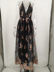 SEXY RETRO BACKLESS GREEN SEQUINED DRESS