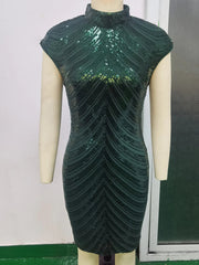 SEXY RETRO SEQUINED CAP SLEEVE DRESS