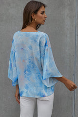 Flying High Tie-Dyed V-Neck Top - 2 Colors