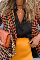 Book Club Colorful Houndstooth Blazer