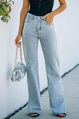 Beverly High Rise Slit Ankle Flare Denim