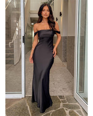 2024ss Sexy off-the-shoulder party dress