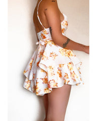 2024ss sexy halter print patchwork dress