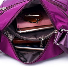 Damen Schulter-Umhängetasche Oxford wasserdichte Handtasche mit Reißverschluss