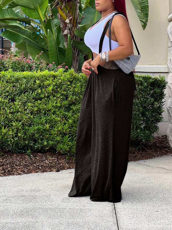 Indiebeautie Solid Wide-Leg Overalls