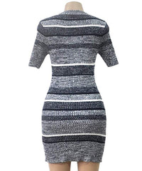 Womens Knitted Sweater Dress Short Sleeve Pullover Mini Jersey Dress