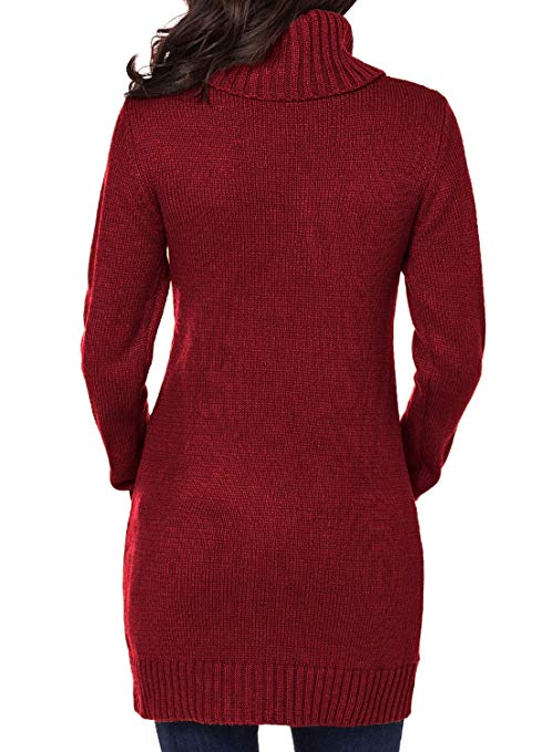 Women Asymmetric Buttoned Collar Knit Stretchable Elasticity Long Sleeve Slim Fit Sweater Dress