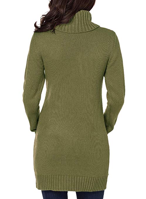 Women Asymmetric Buttoned Collar Knit Stretchable Elasticity Long Sleeve Slim Fit Sweater Dress