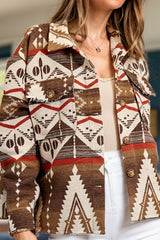 Geometrische, langärmlige Jacke mit Knöpfen