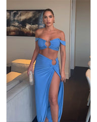 2024ss sexy looped skewered party dress