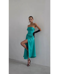 2024ss sexy breast wrap split dress
