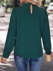 Bluse mit V-Ausschnitt und langen Ärmeln