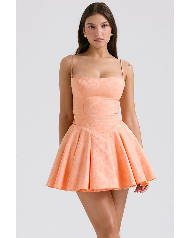 2024ss sexy strap patchwork dress