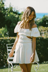 White Off Shoulder Mini Dress