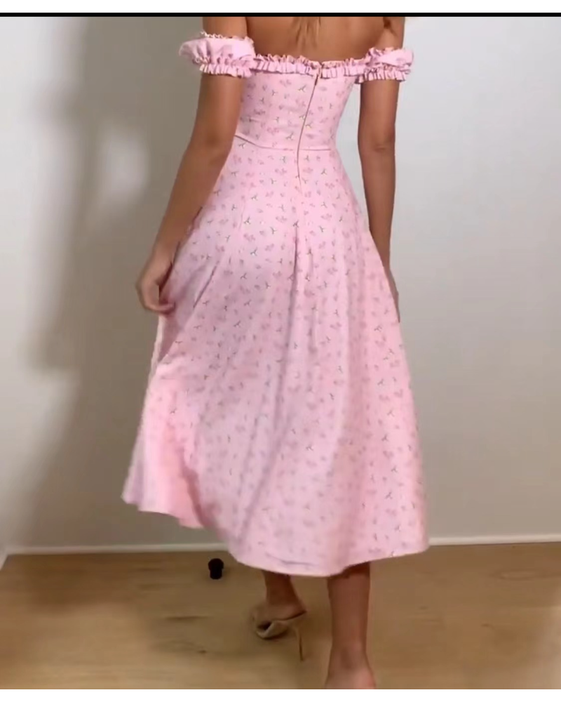 Printed sleeves casual holiday dress