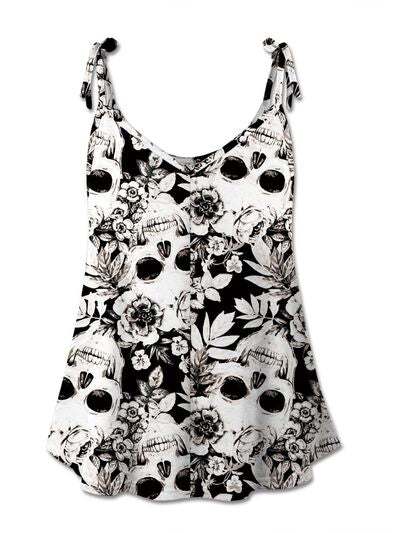 Camisole mit U-Ausschnitt und Totenkopf-Print