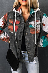 Jeansjacke mit Kapuze und Taschen
