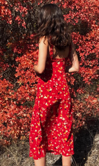 Red Floral Button Down Long Dress