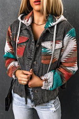 Jeansjacke mit Kapuze und Taschen