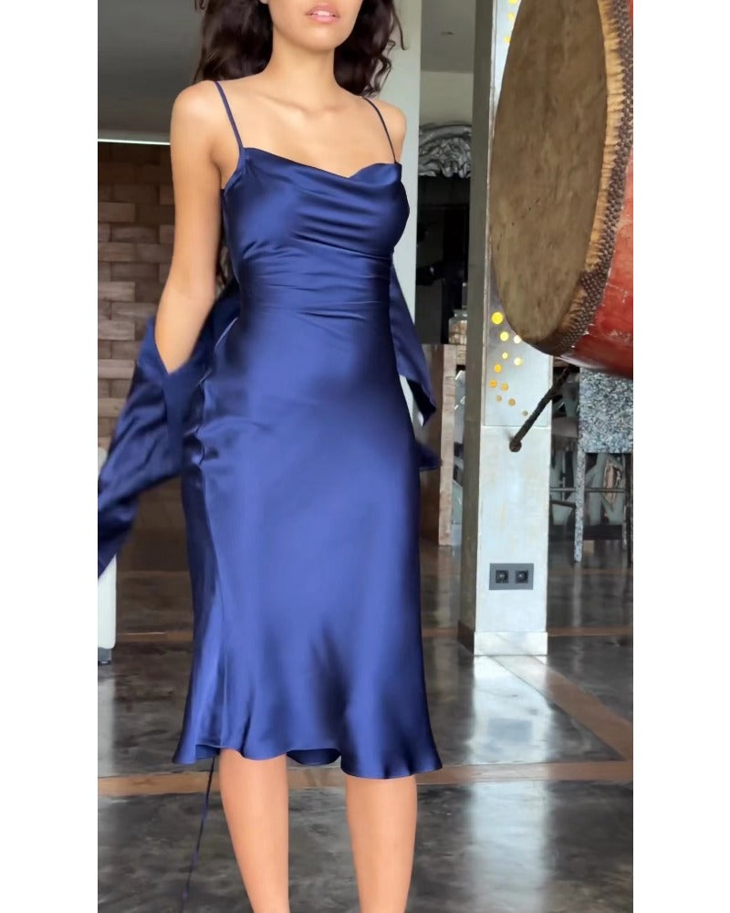 Sleeveless tank top solid color dress set