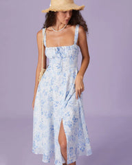 2024ss sexy halter print beach dress