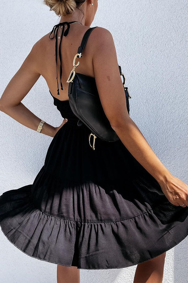 Halter halter waist folds dreamy skirt
