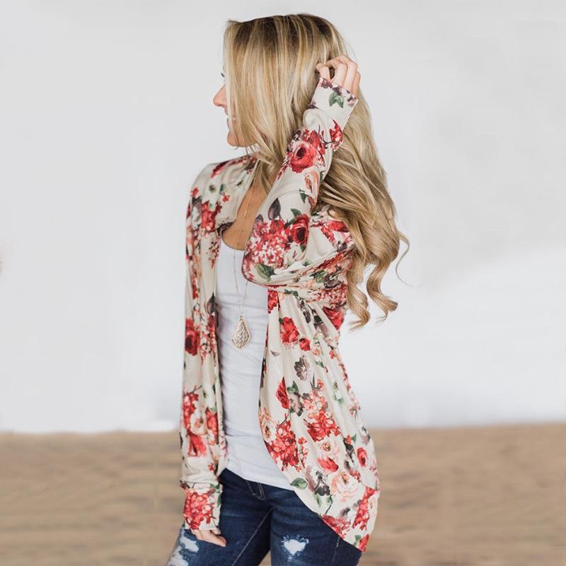 Floral Print Long Sleeve Cardigan