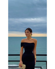 2024ss sexy strapless temperament dress