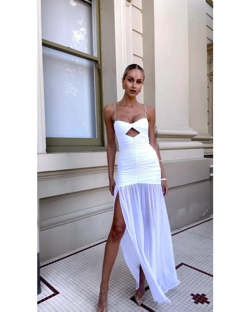 2024ss sexy suspenders slim irregular dress