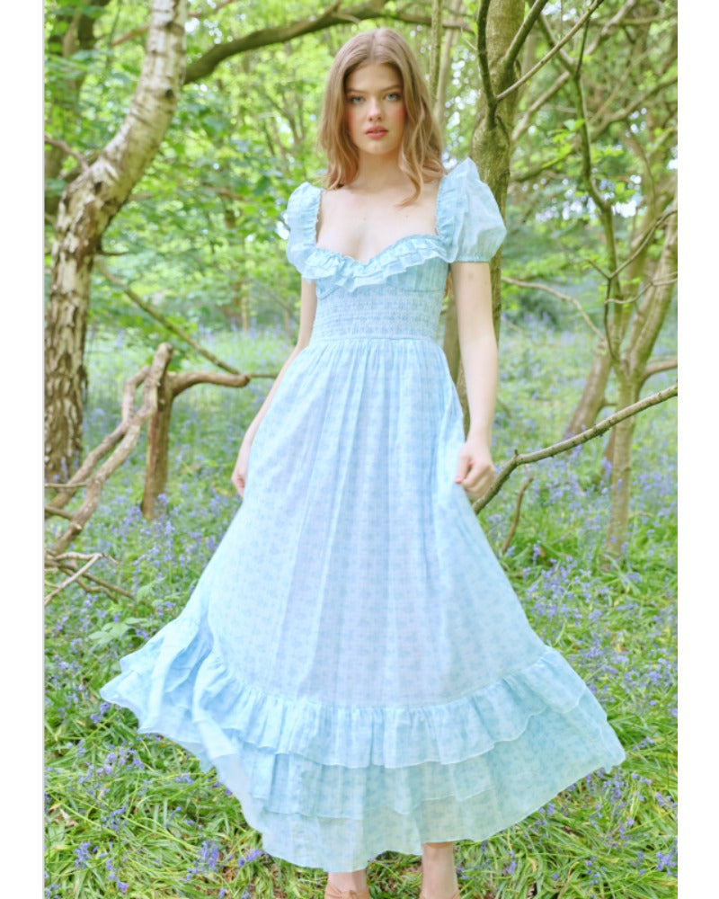 2024ss sexy spring patchwork deep V dress