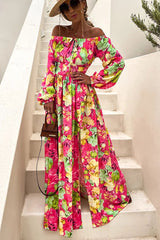 Our Love Connection Tropical Off Shoulder Maxi Dress
