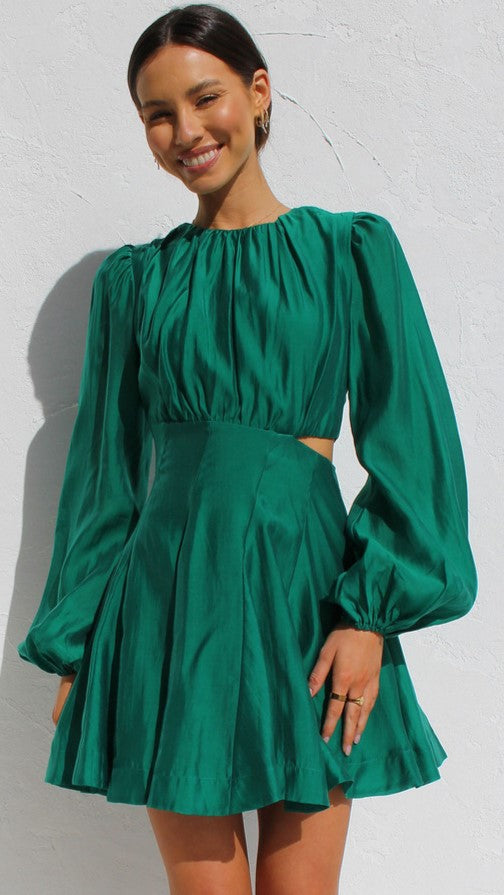 Green Long Sleeves Dress