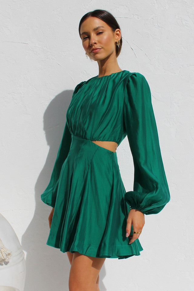 Green Long Sleeves Dress