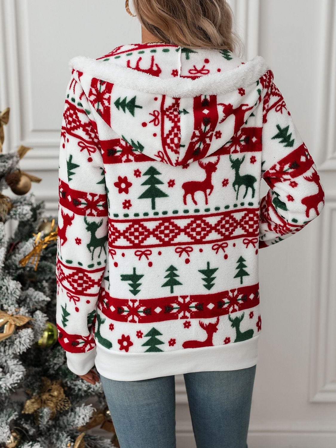 Kapuzenjacke mit Kordelzug und Weihnachtselement